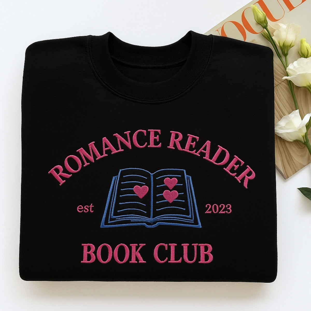 Romance Reader Custom Embroidered Hoodie - Romance Book Club Sweatshirt - Perfect Bookish Gift