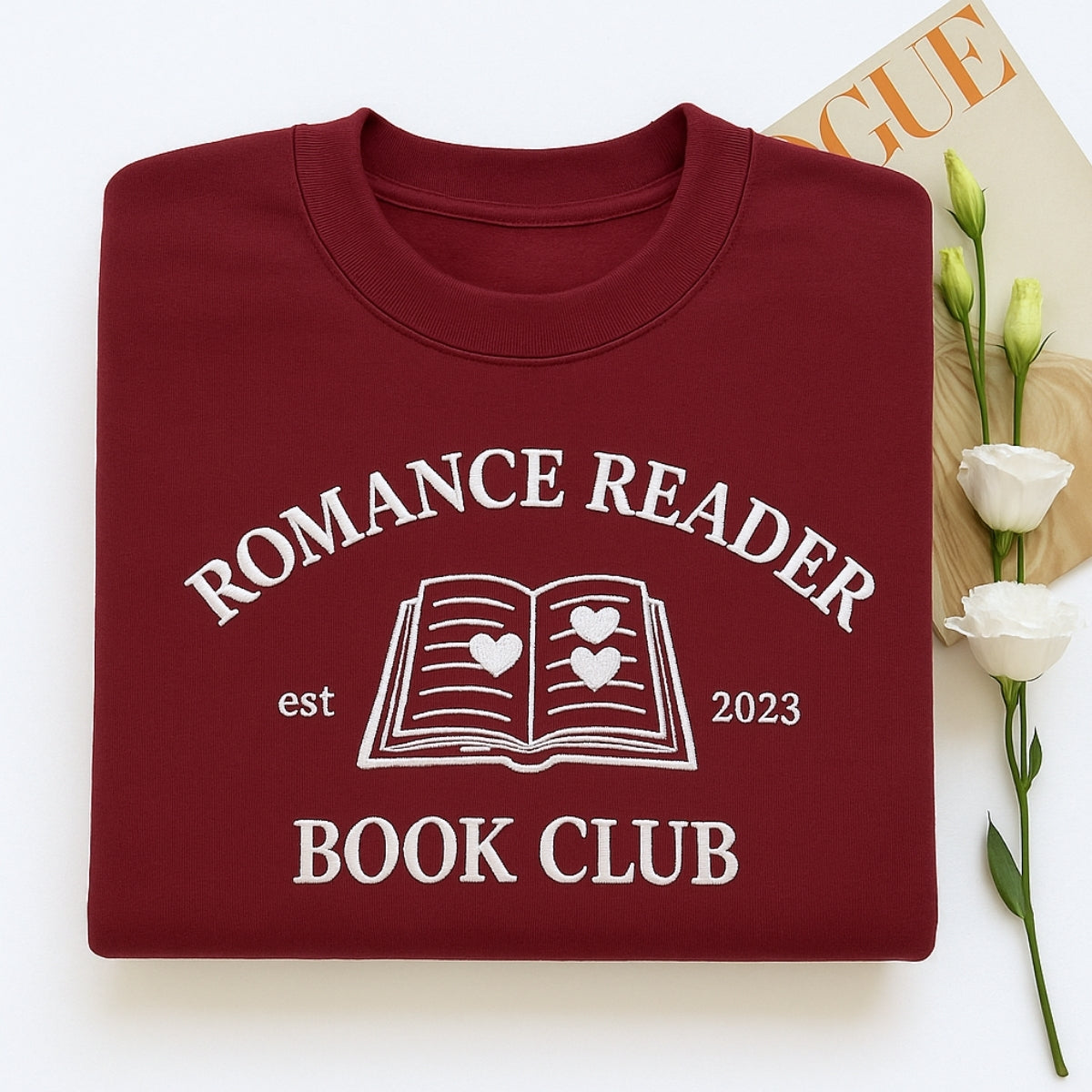 Romance Reader Custom Embroidered Hoodie - Romance Book Club Sweatshirt - Perfect Bookish Gift