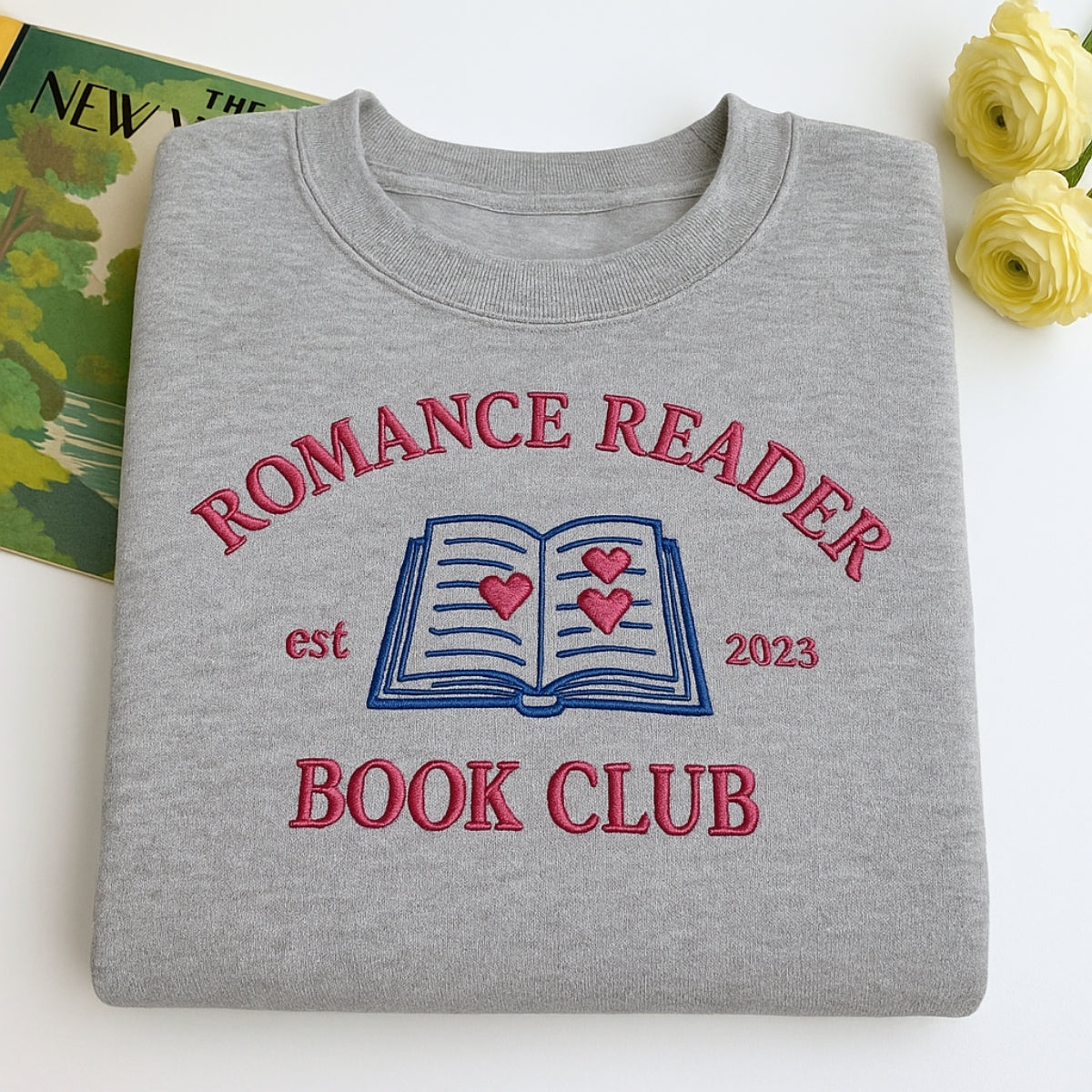 Romance Reader Custom Embroidered Hoodie - Romance Book Club Sweatshirt - Perfect Bookish Gift