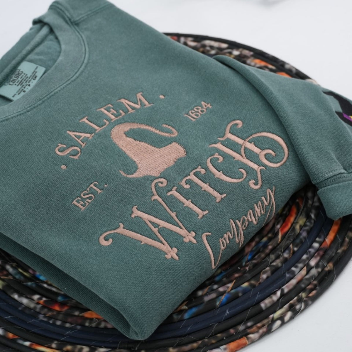Salem Witch Company Custom Embroidered Sweatshirt - Halloween Hoodie - Perfect Spooky Season Gift