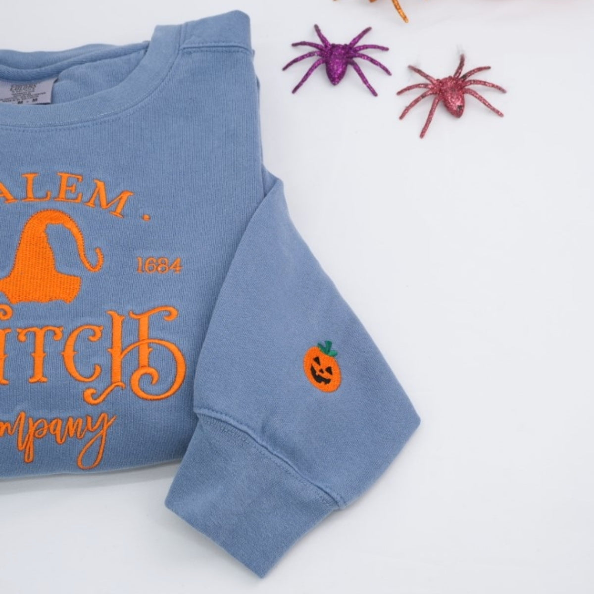 Salem Witch Company Custom Embroidered Sweatshirt - Halloween Hoodie - Perfect Spooky Season Gift