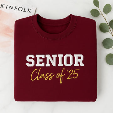 Senior Class of 2025 Custom Embroidered Hoodie - Personalized Graduation Gift