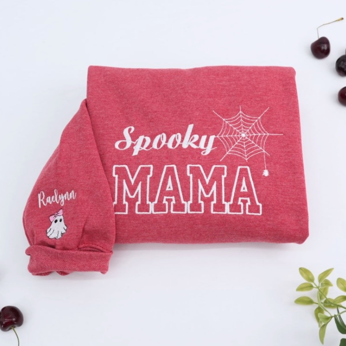 Spooky Mama Custom Embroidered Hoodie - Halloween Mom Sweatshirt Personalized Gift