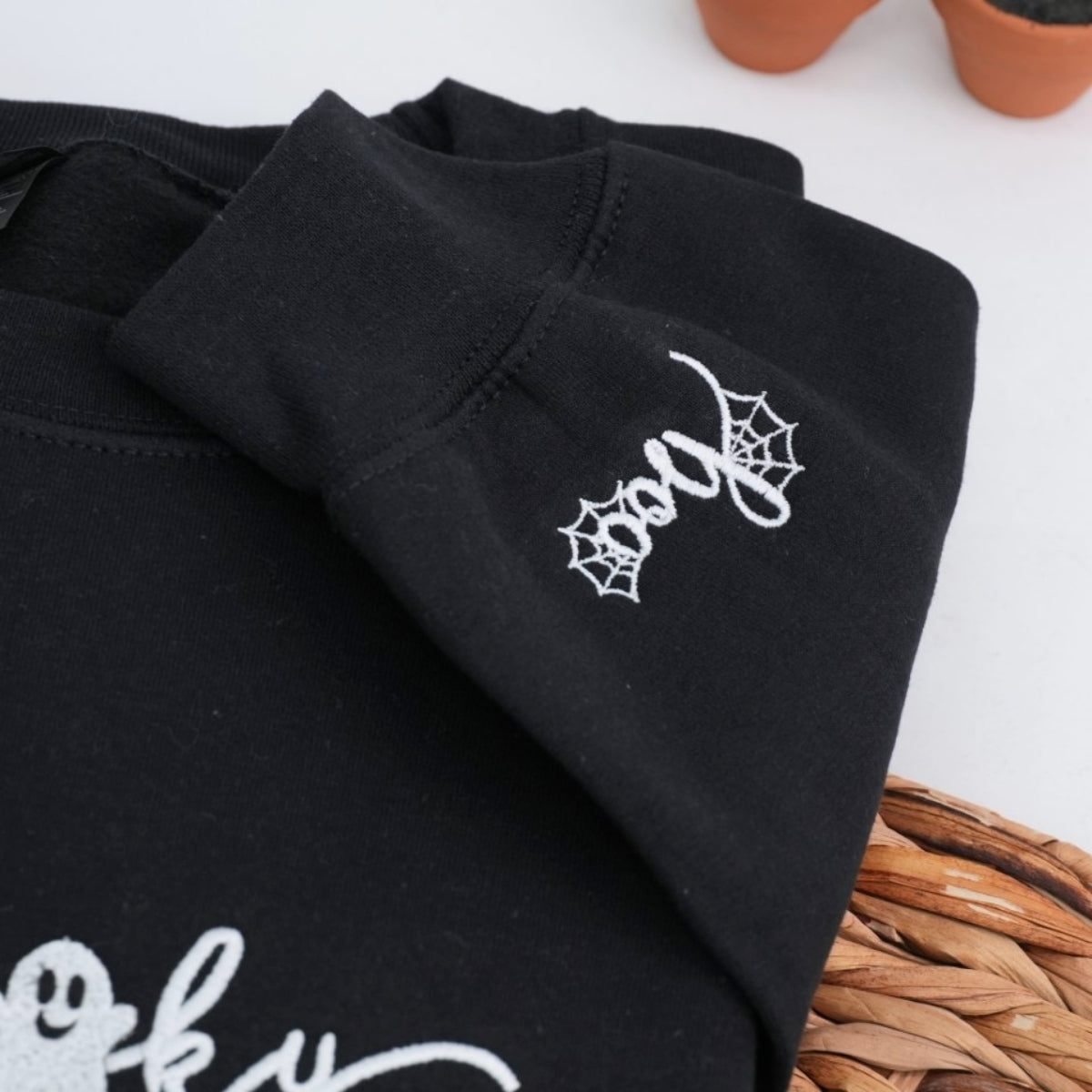 Spooky Season Custom Embroidered Sweatshirt - Halloween Fall Apparel Personalized Gift