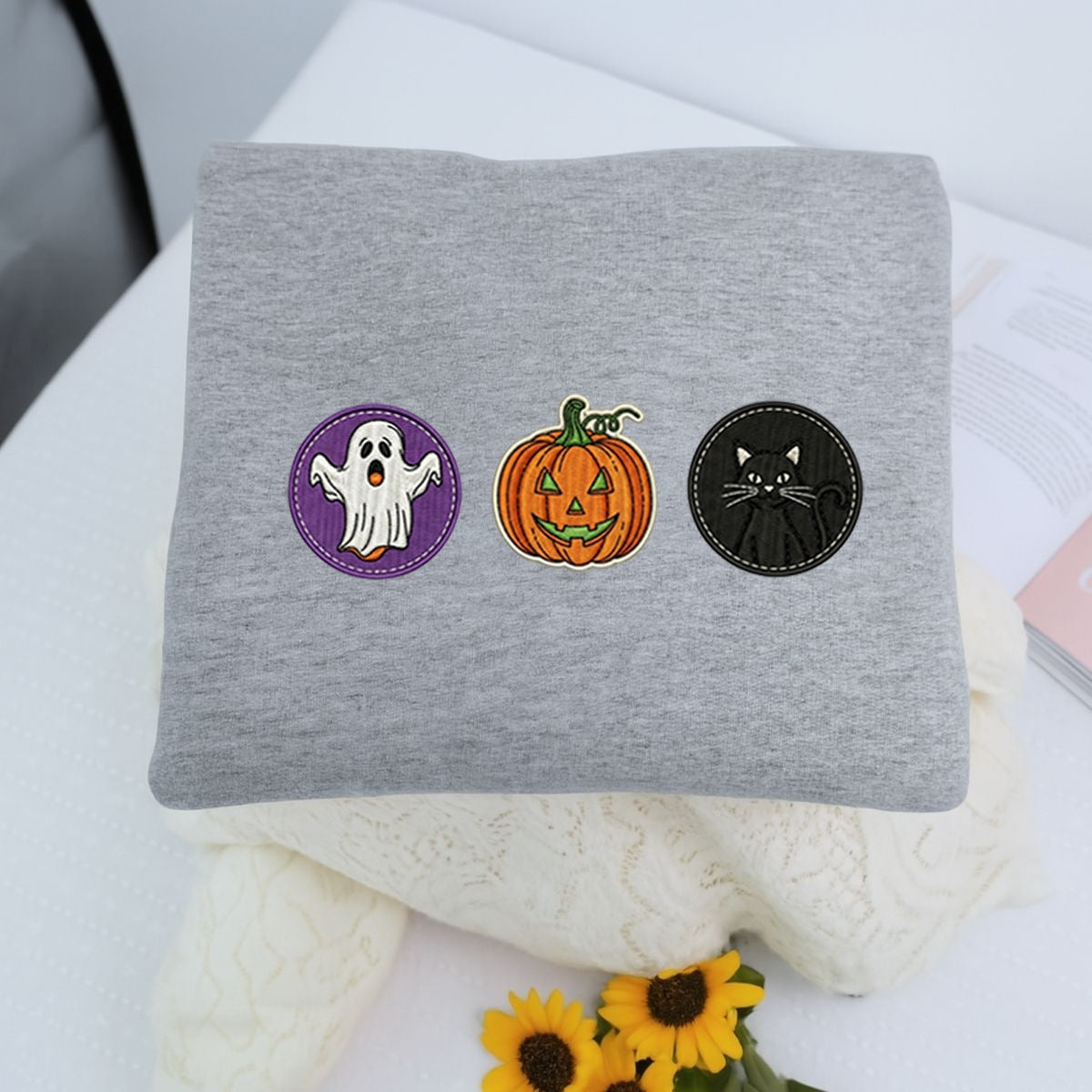 Spooky Cookie Custom Hoodies - Halloween Embroidered Cute Sweaters - Perfect Spooky Season Gift