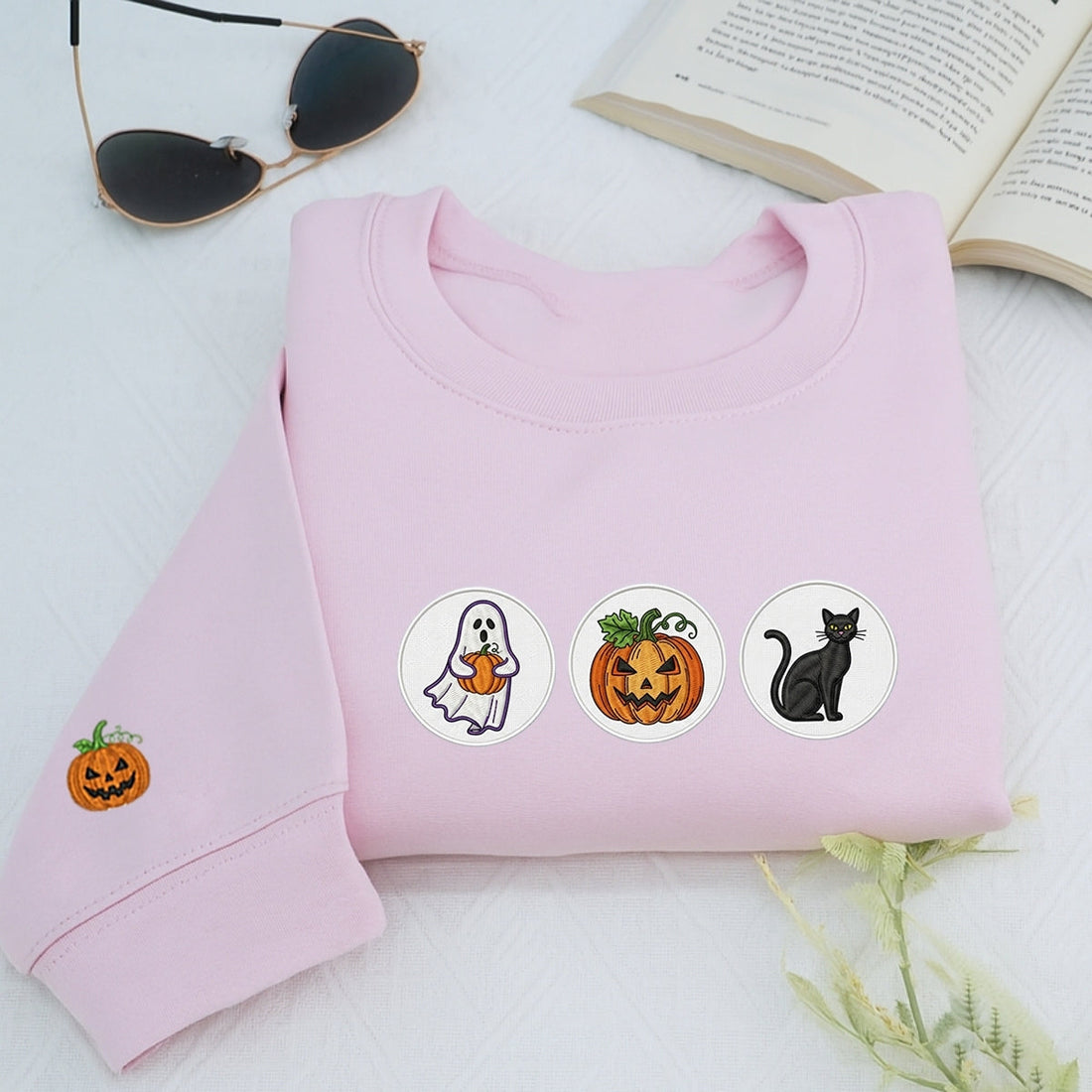 Spooky Cookie Custom Sweaters - Halloween Patch Embroidered Apparel - Perfect Cute Halloween Gift