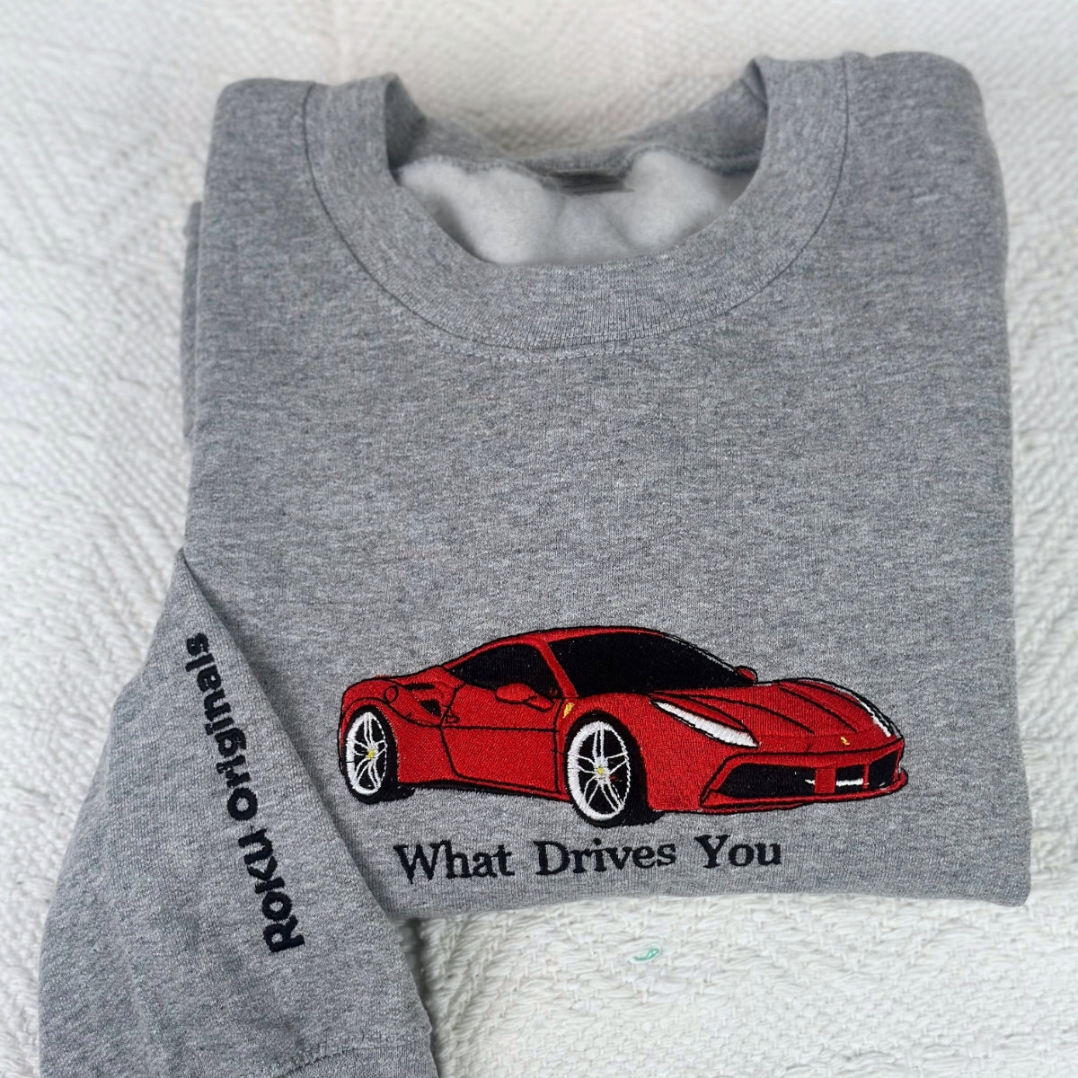 Sports Car Custom Embroidered Hoodie - Performance Vehicle Sweatshirt Personalized Car Guy Gift