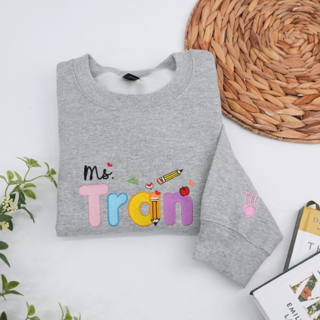 Colorful Classroom Custom Embroidered Sweatshirt - Personalized Teacher Appreciation Gift