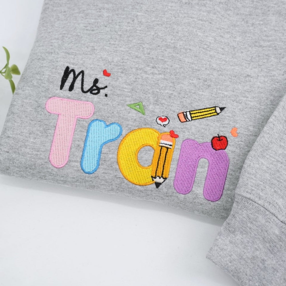 Colorful Classroom Custom Embroidered Sweatshirt - Personalized Teacher Appreciation Gift