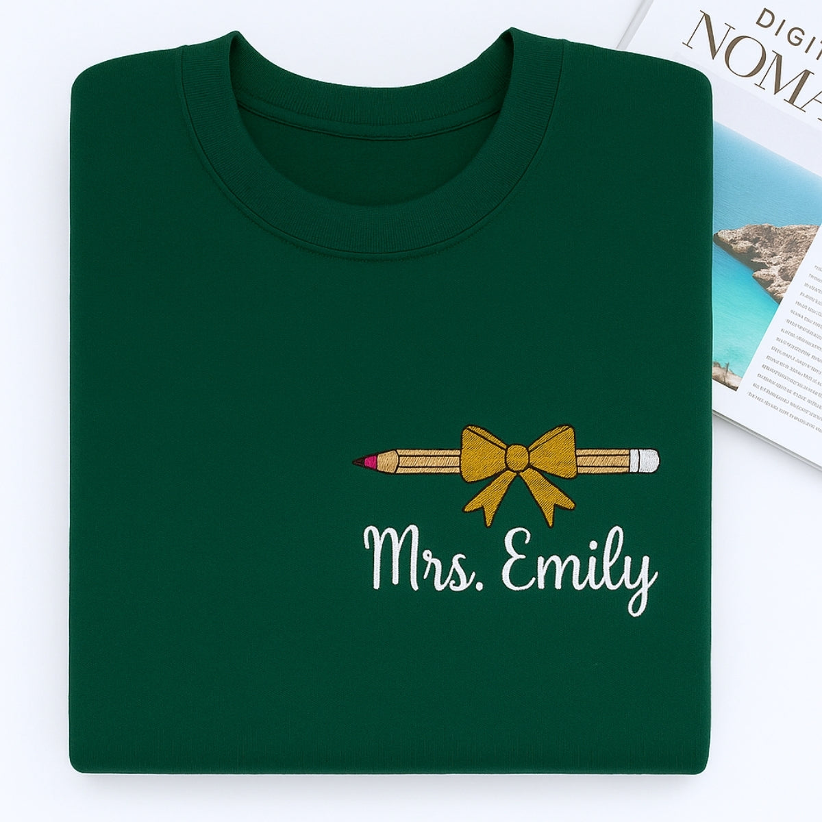 Mrs Custom Embroidered Sweatshirt - Personalized Teacher Appreciation Gift