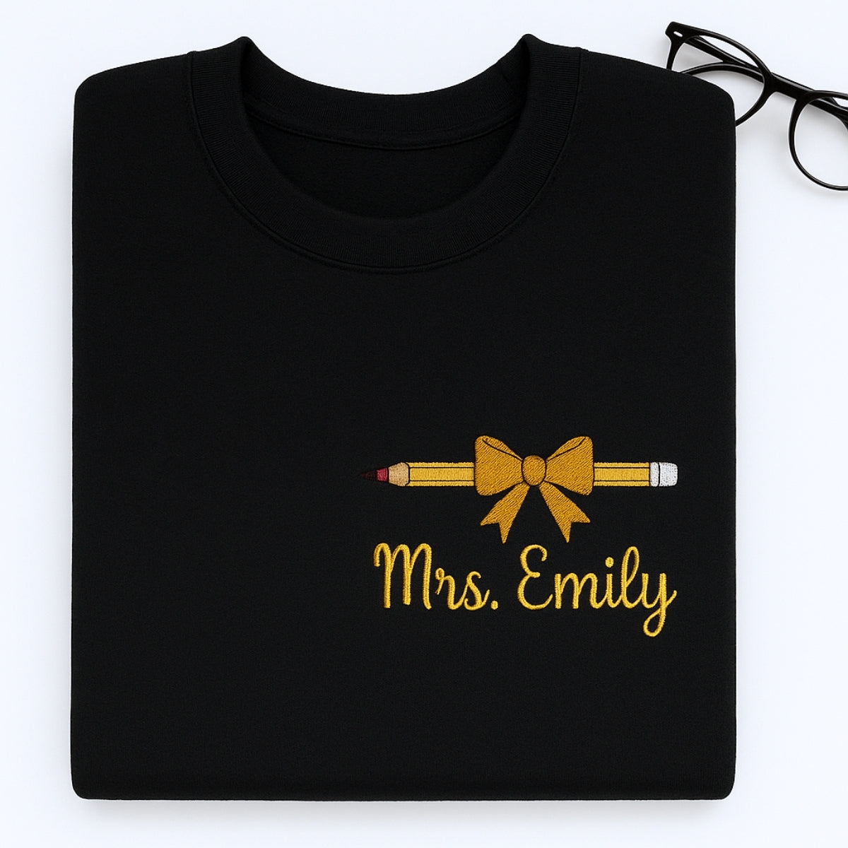 Mrs Custom Embroidered Sweatshirt - Personalized Teacher Appreciation Gift