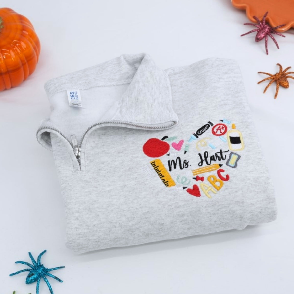 Halloween Classroom Custom Embroidered Quarter Zip - Personalized Teacher Gift