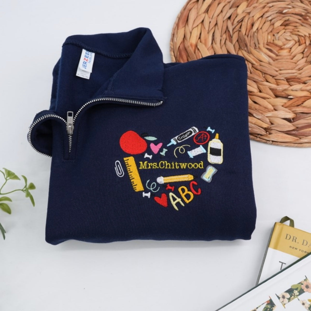 Halloween Classroom Custom Embroidered Quarter Zip - Personalized Teacher Gift