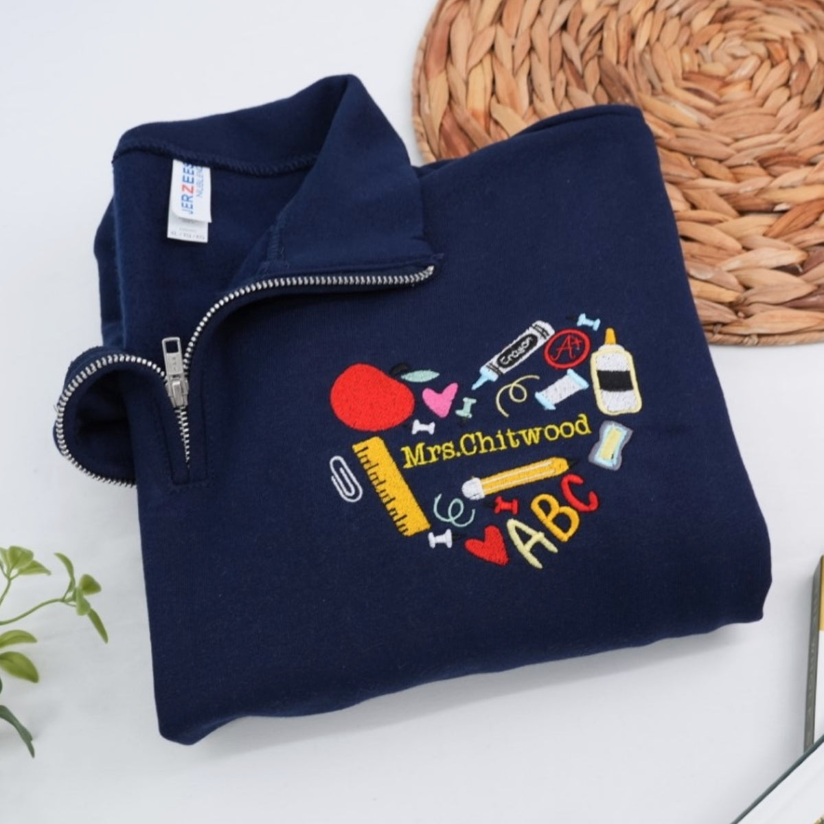 Halloween Classroom Custom Embroidered Quarter Zip - Personalized Teacher Gift