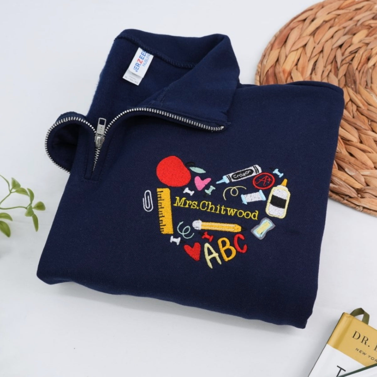 Halloween Classroom Custom Embroidered Quarter Zip - Personalized Teacher Gift