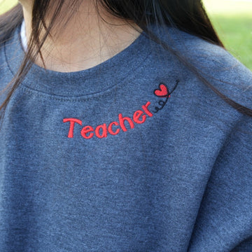 Inspire Create Repeat Custom Embroidered Sweatshirt - Personalized Educator Gift