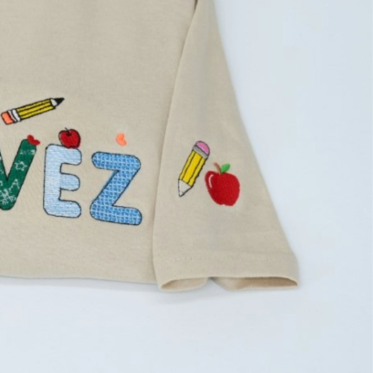 School Supplies Custom Embroidered Sweatshirt - Personalized Teacher Name - Educator Gift