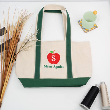 Miss Custom Embroidered Tote Bag - Personalized Teacher Bag - Educator Gift
