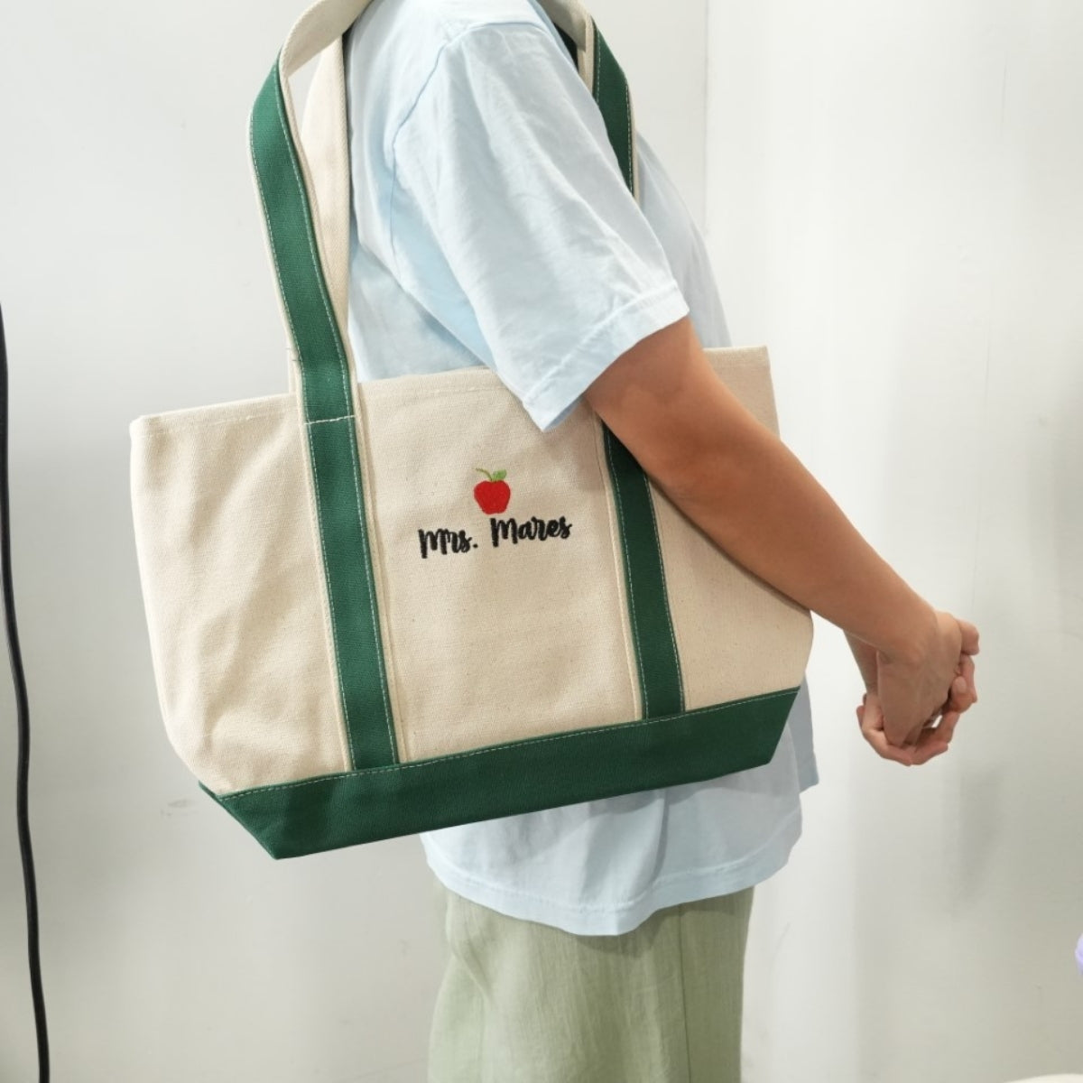 Miss Custom Embroidered Tote Bag - Personalized Teacher Bag - Educator Gift