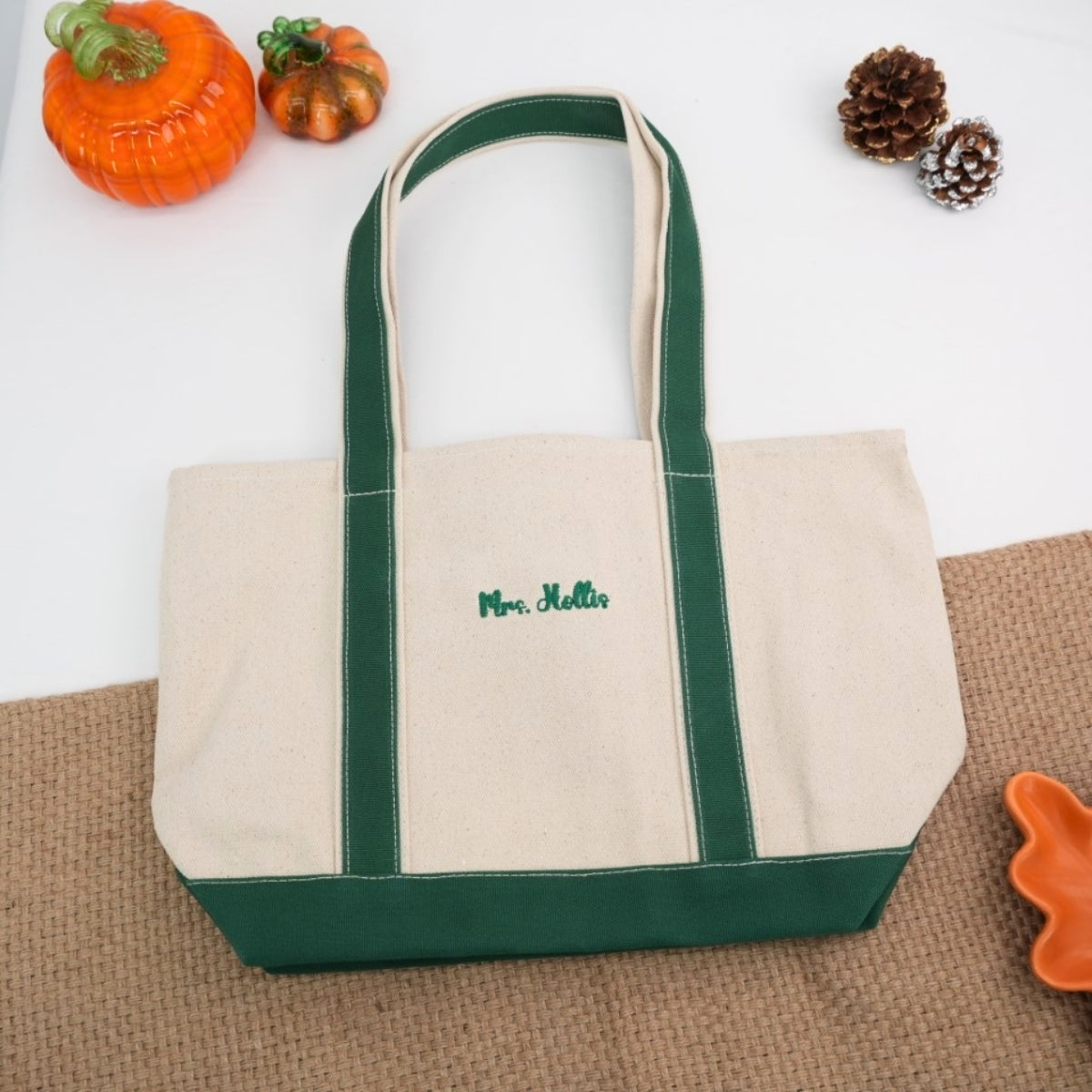 Miss Custom Embroidered Tote Bag - Personalized Teacher Bag - Educator Gift