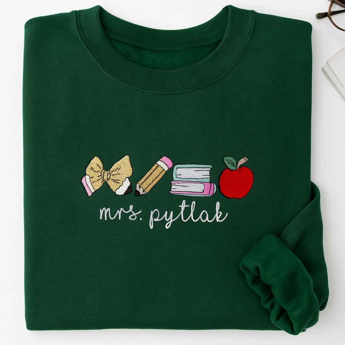 Teacher Custom Sweaters - Personalised Educator Embroidered Shirts - Perfect Teacher Gift