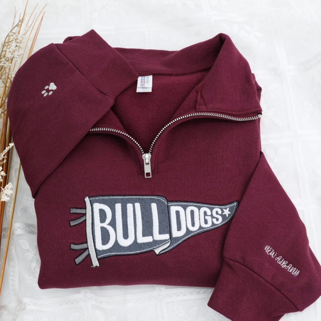 School Sports Custom Embroidered Quarter-Zip Sweatshirt - Team Spirit Fan Gift