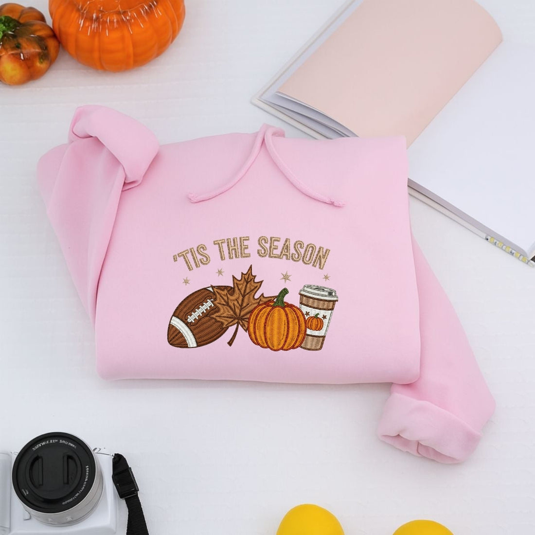 Autumn Custom Embroidered Sweatshirt - Tis The Season Fall Hoodie - Halloween Gift