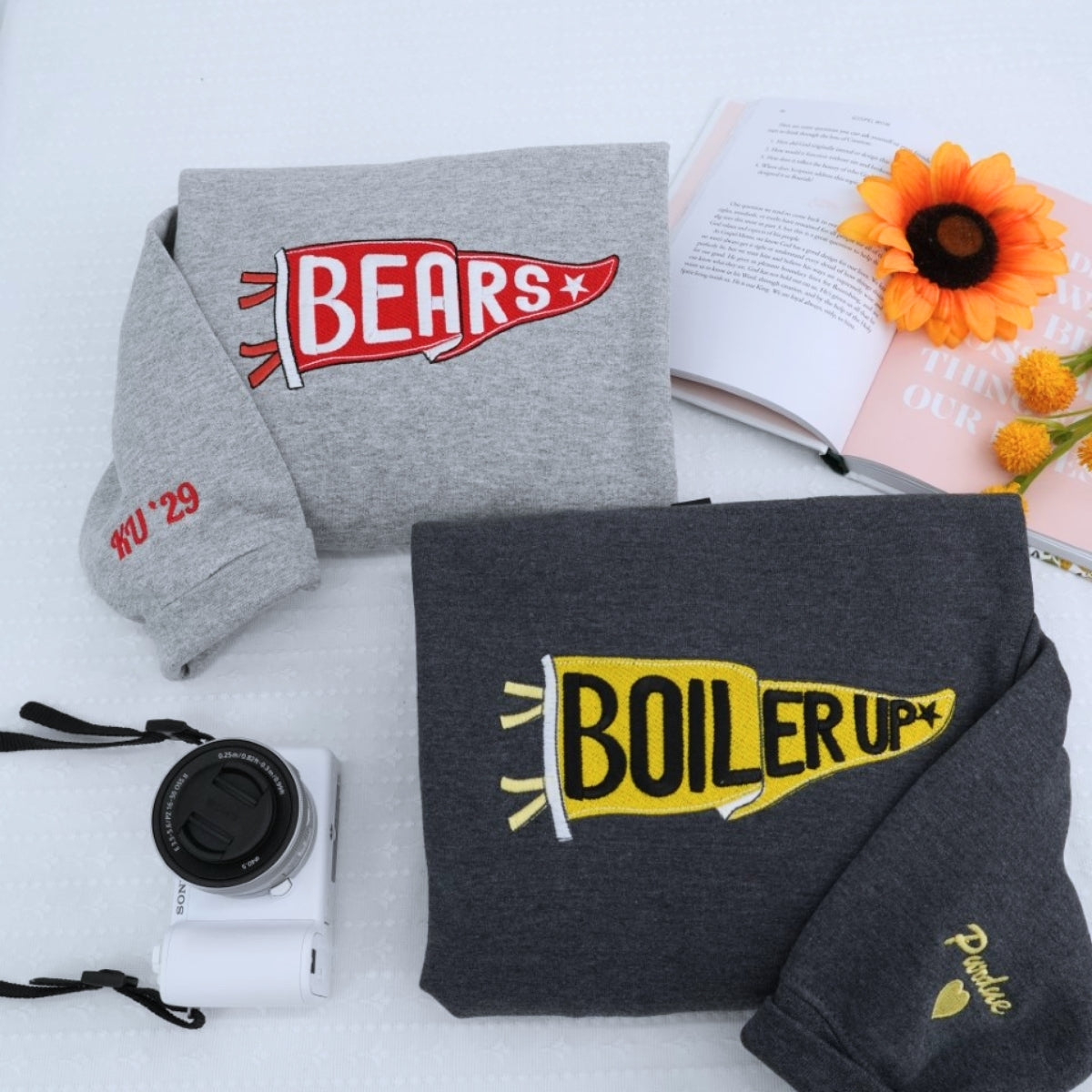 College Team Custom Embroidered Hoodie - University Sweatshirt - School Spirit Gift