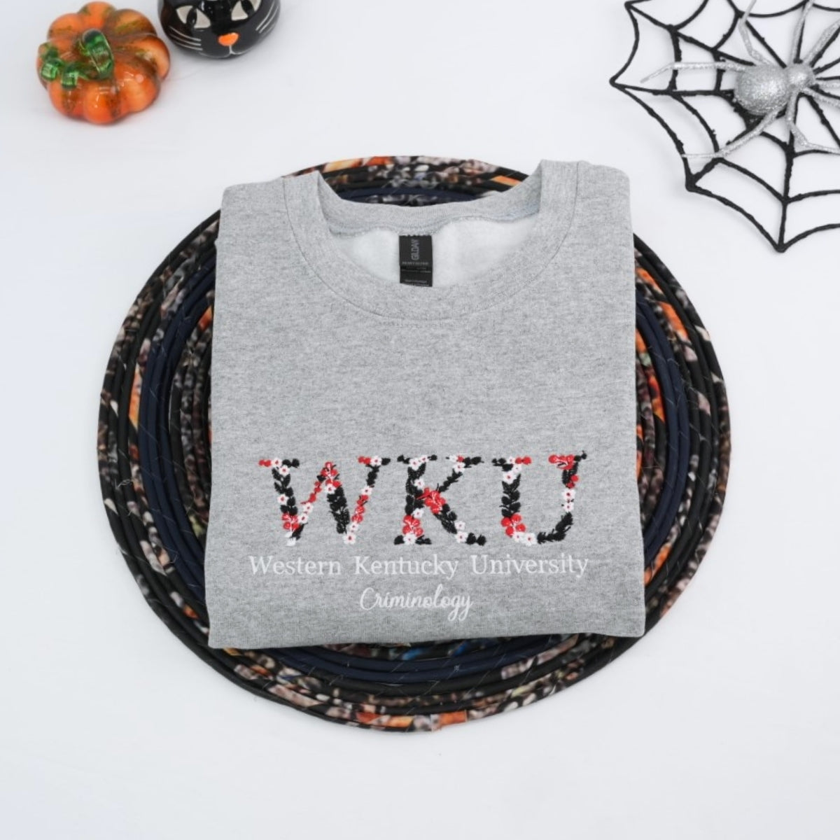 Floral Custom Embroidered Sweatshirt - University College Apparel - Student Alumni Gift