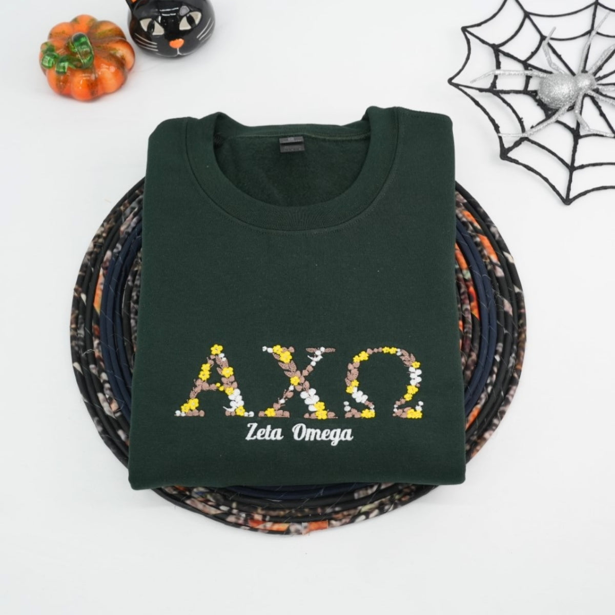 Floral Custom Embroidered Sweatshirt - University College Apparel - Student Alumni Gift