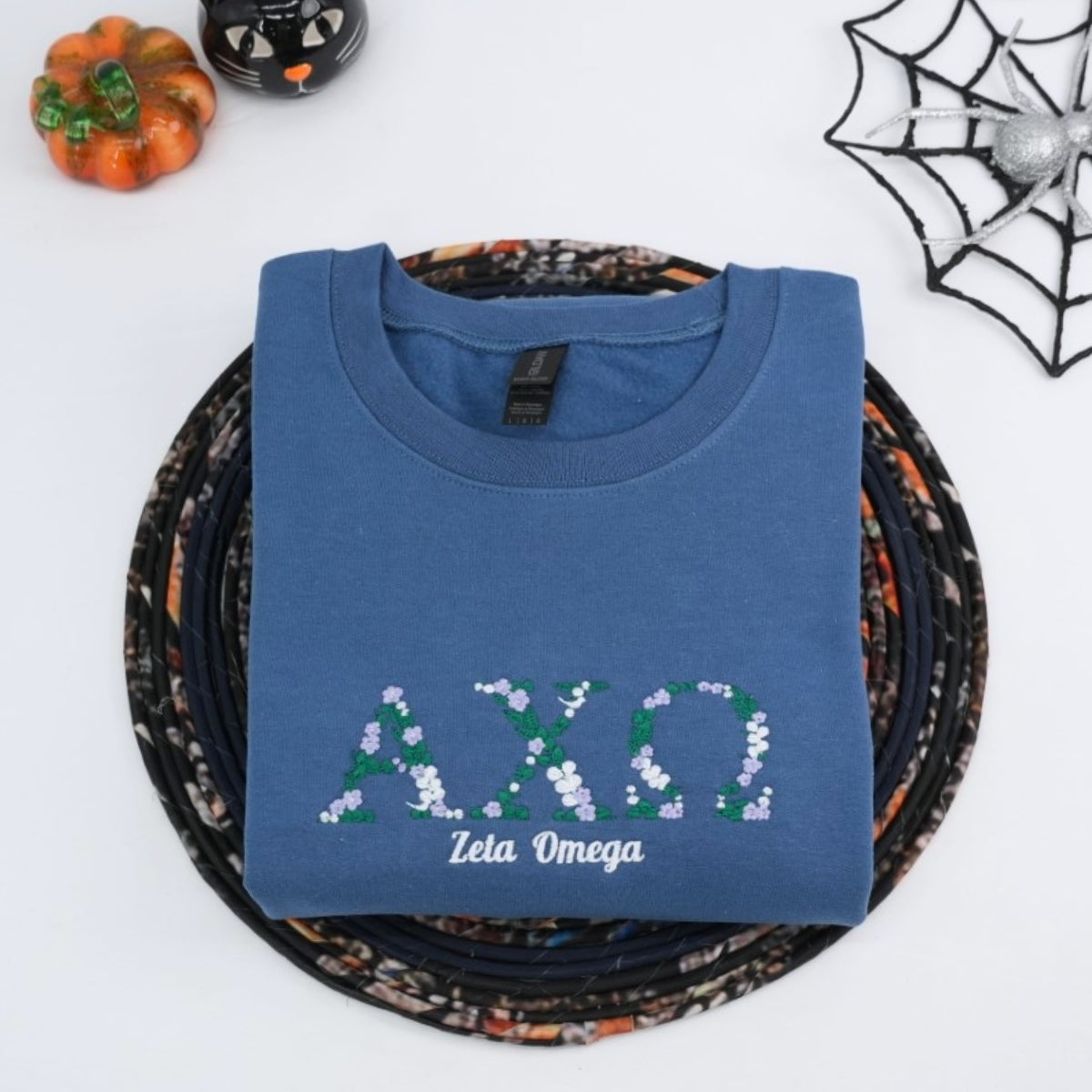 Floral Custom Embroidered Sweatshirt - University College Apparel - Student Alumni Gift
