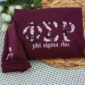 Floral Custom Embroidered Hoodie - University Student Gift - College Graduation Gift