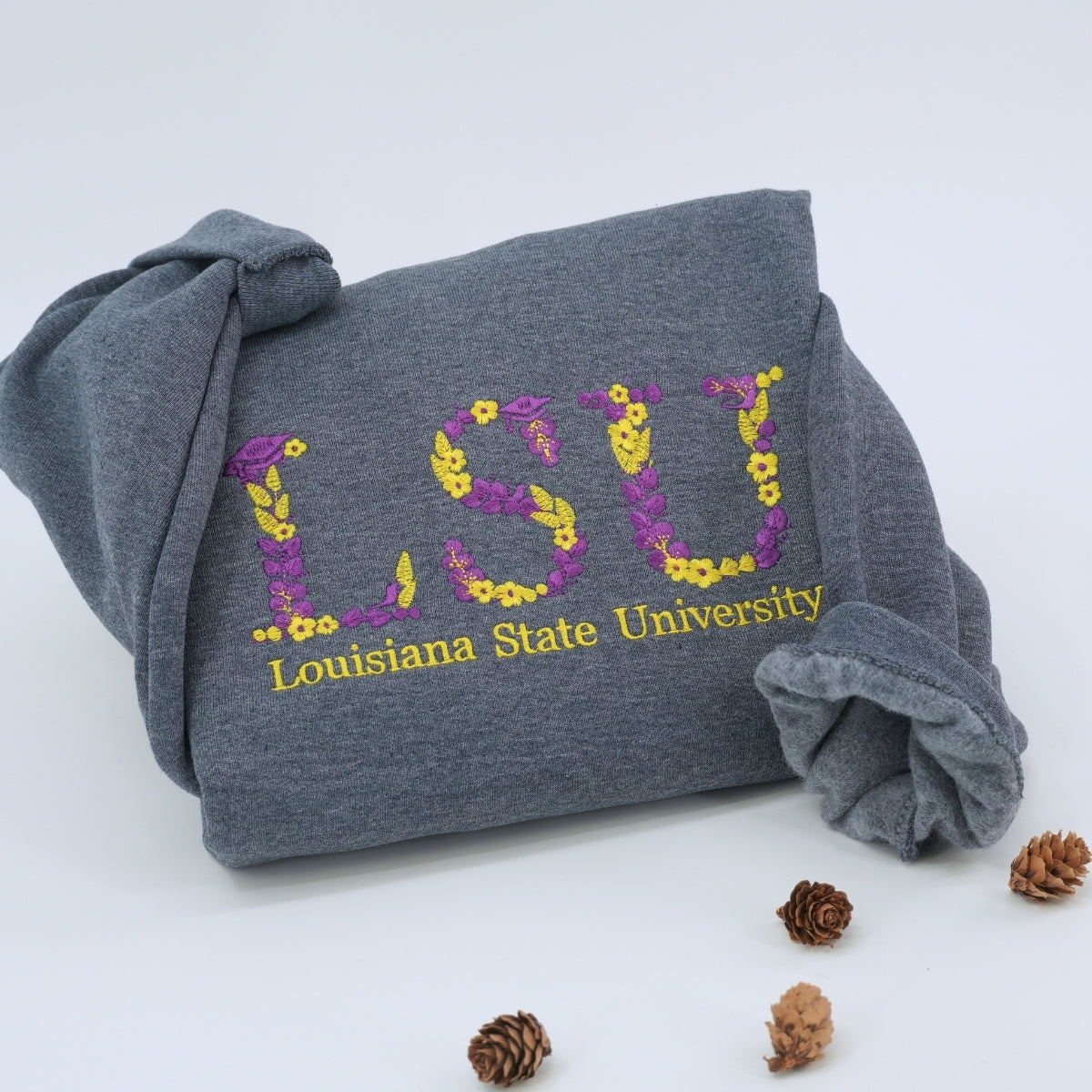 Floral Custom Embroidered Hoodie - University Student Gift - College Graduation Gift