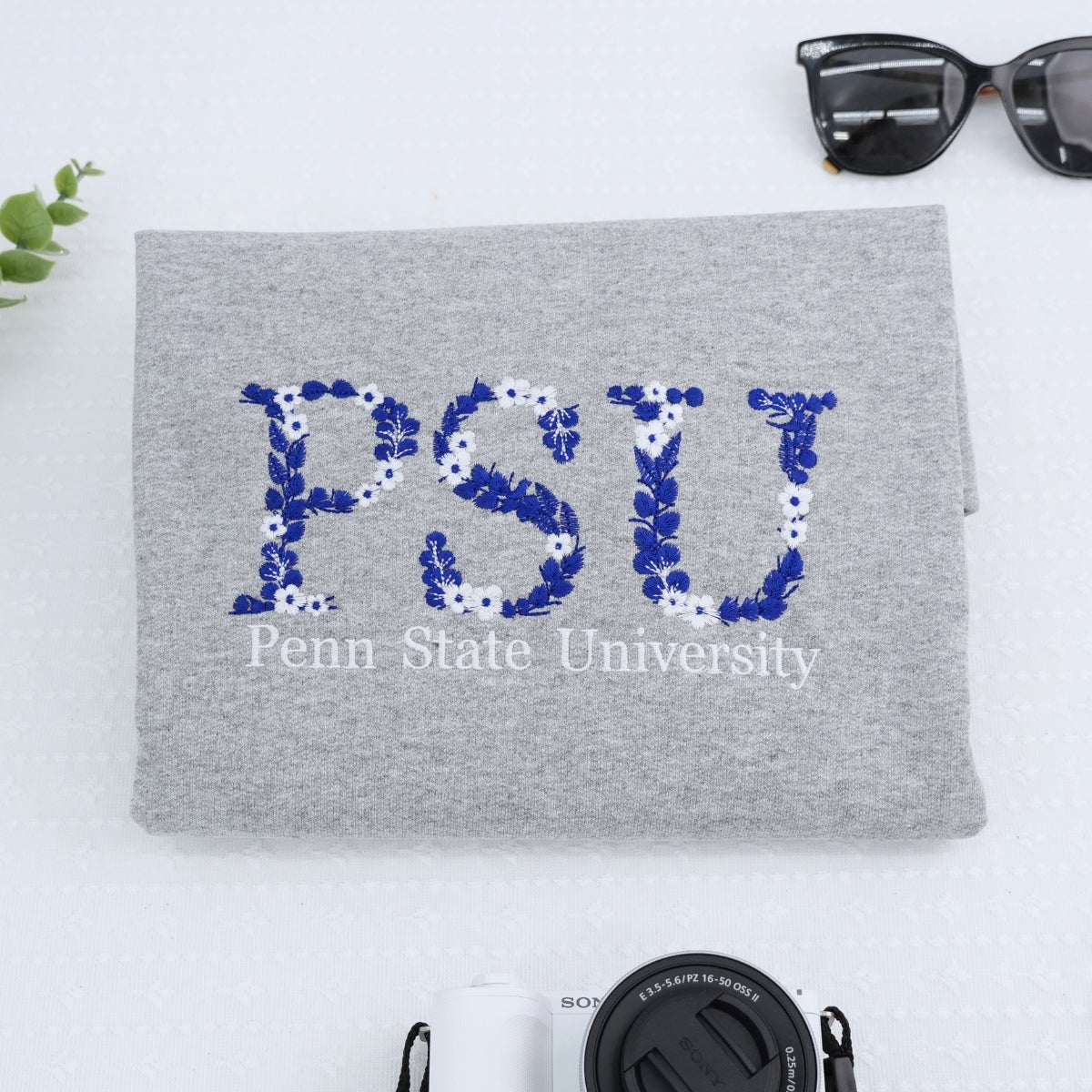 Floral Letter Custom Embroidered College Hoodie - Personalized Graduation Gift for Students