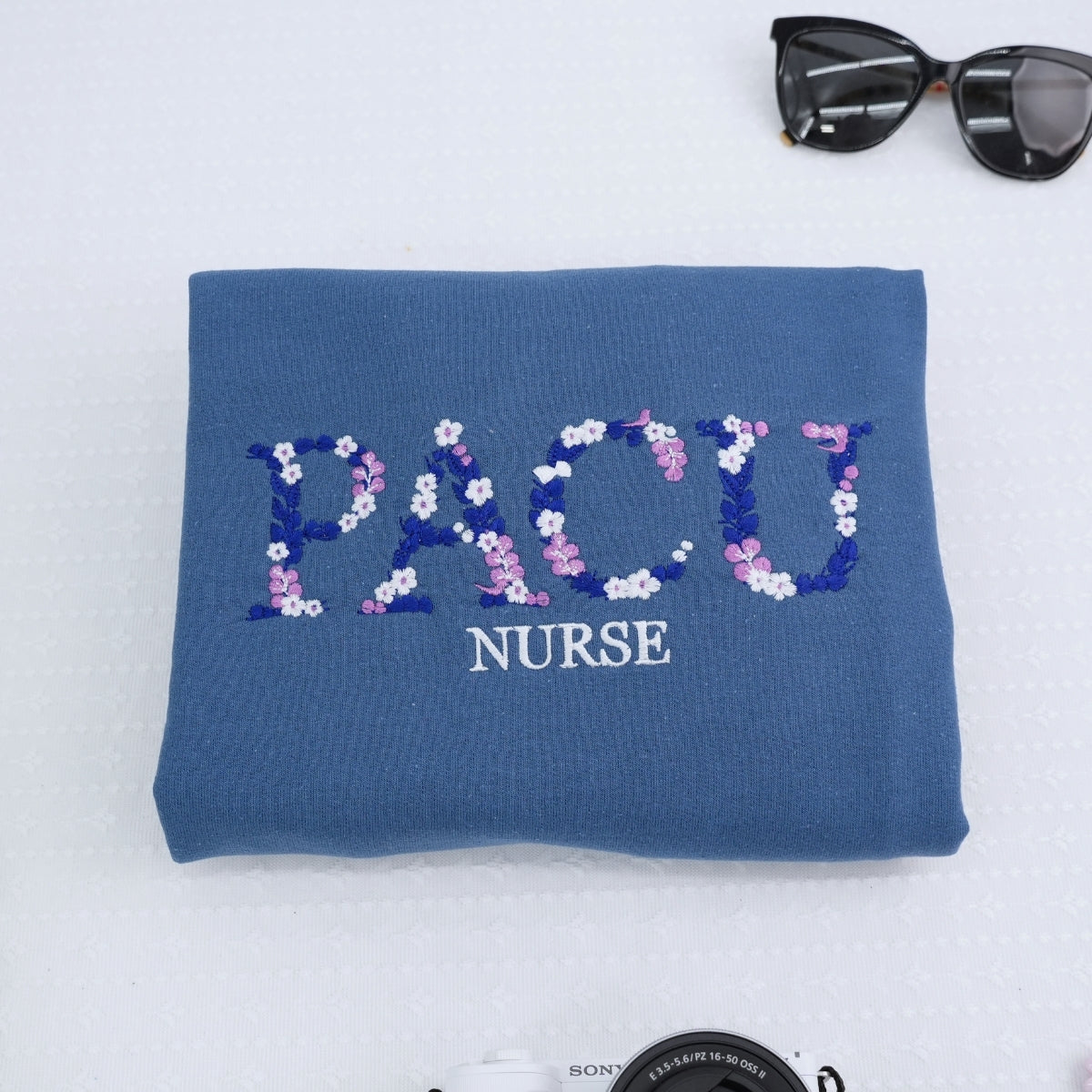 Floral Letter Custom Embroidered College Hoodie - Personalized Graduation Gift for Students
