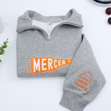 College Embroidered Quarter Zip Sweatshirt - Custom University Alumni Gift - Personalized School App