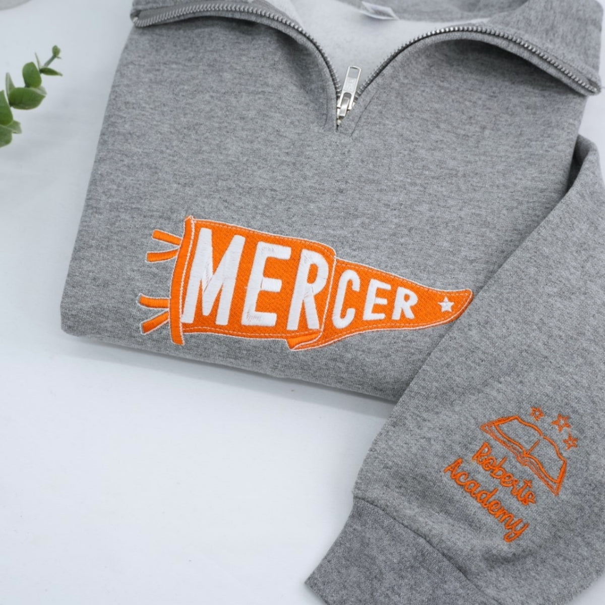 College Embroidered Quarter Zip Sweatshirt - Custom University Alumni Gift - Personalized School App