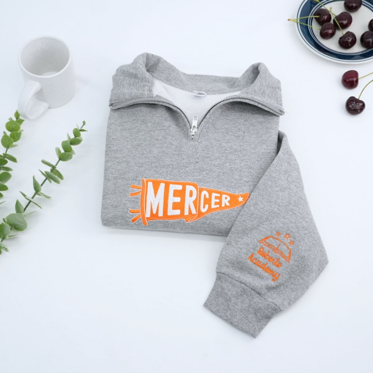 College Embroidered Quarter Zip Sweatshirt - Custom University Alumni Gift - Personalized School App