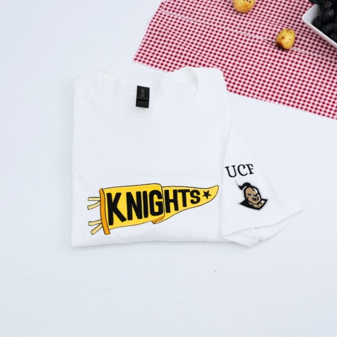 Custom Embroidered College Sports T-Shirt - University Spirit Fan Apparel - Personalized School Prid