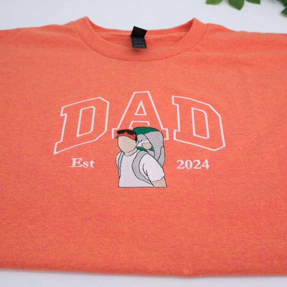 Varsity Dad Custom Embroidered T-Shirt - Personalized Father & Child Matching Shirt - New Dad Gift