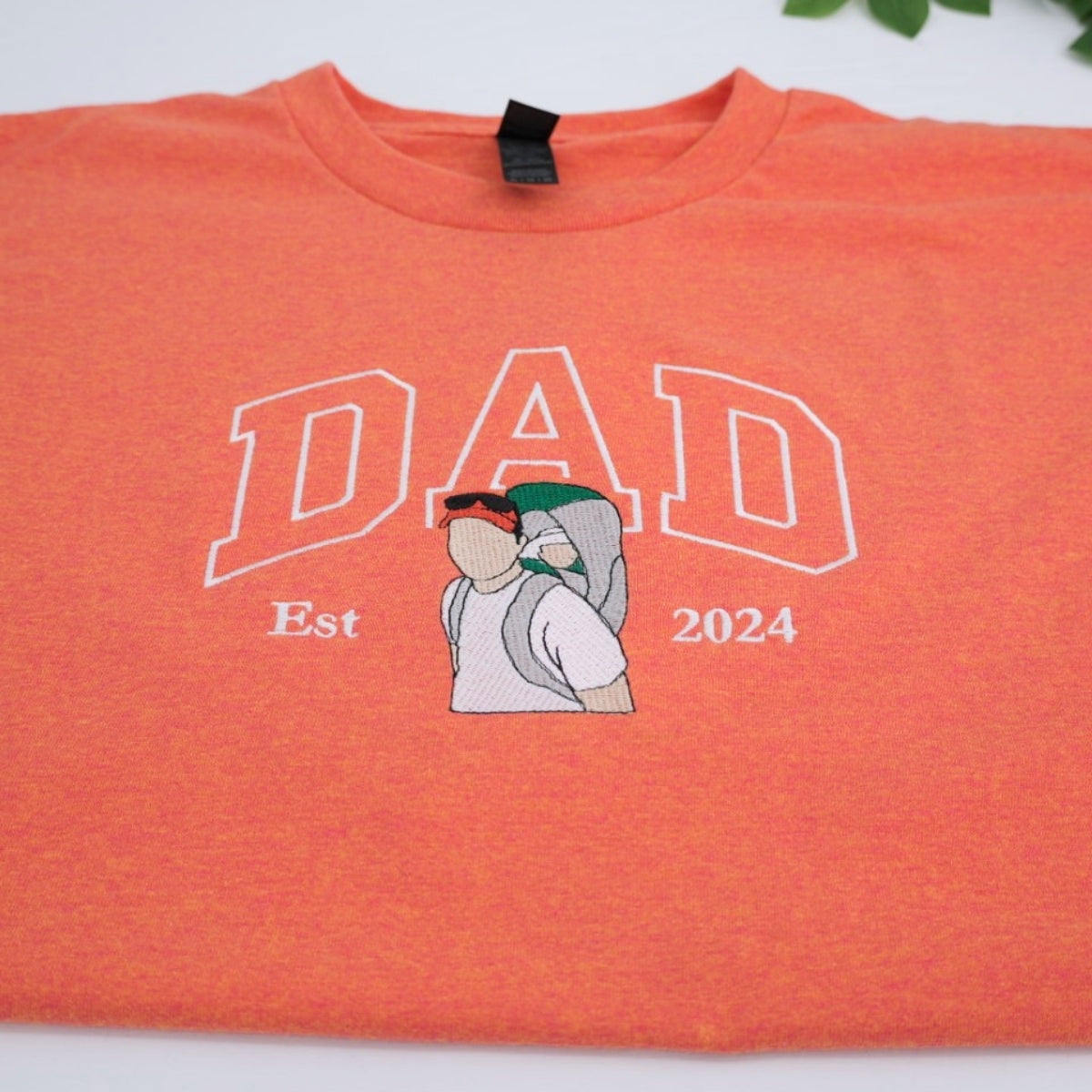 Varsity Dad Custom Embroidered T-Shirt - Personalized Father & Child Matching Shirt - New Dad Gift