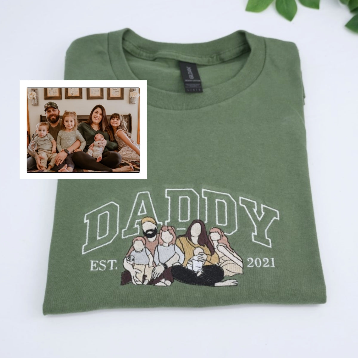 Varsity Dad Custom Embroidered T-Shirt - Personalized Father & Child Matching Shirt - New Dad Gift