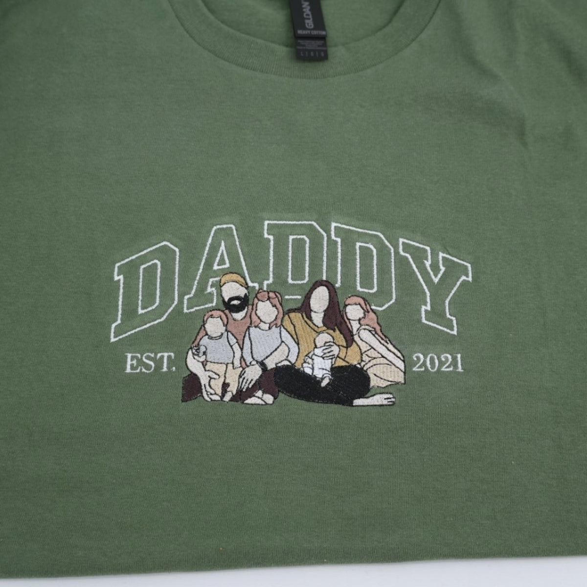 Varsity Dad Custom Embroidered T-Shirt - Personalized Father & Child Matching Shirt - New Dad Gift
