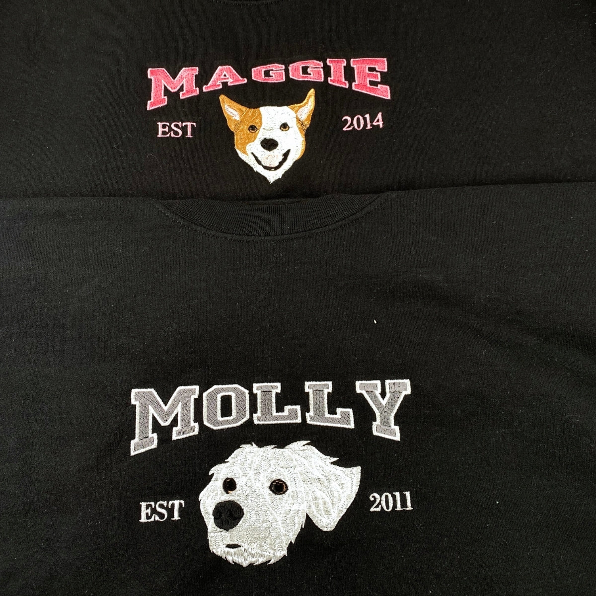 Custom Dog Portrait Embroidered Hoodie - College Style Pet Sweatshirt - Personalized Pet Parent Appa