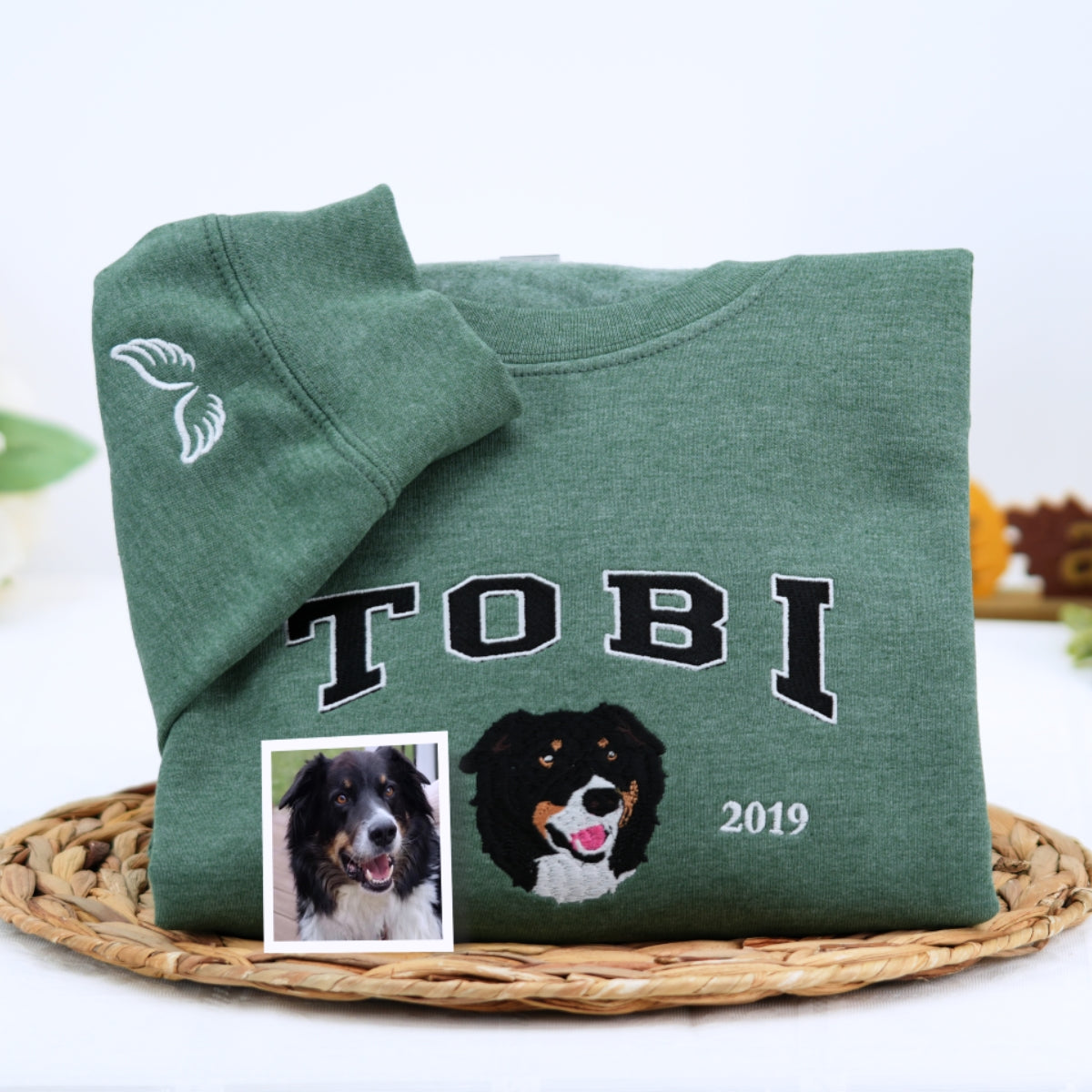 Custom Dog Name Embroidered Hoodie - University Style Pet Sweatshirt - Personalized College Pet Gift