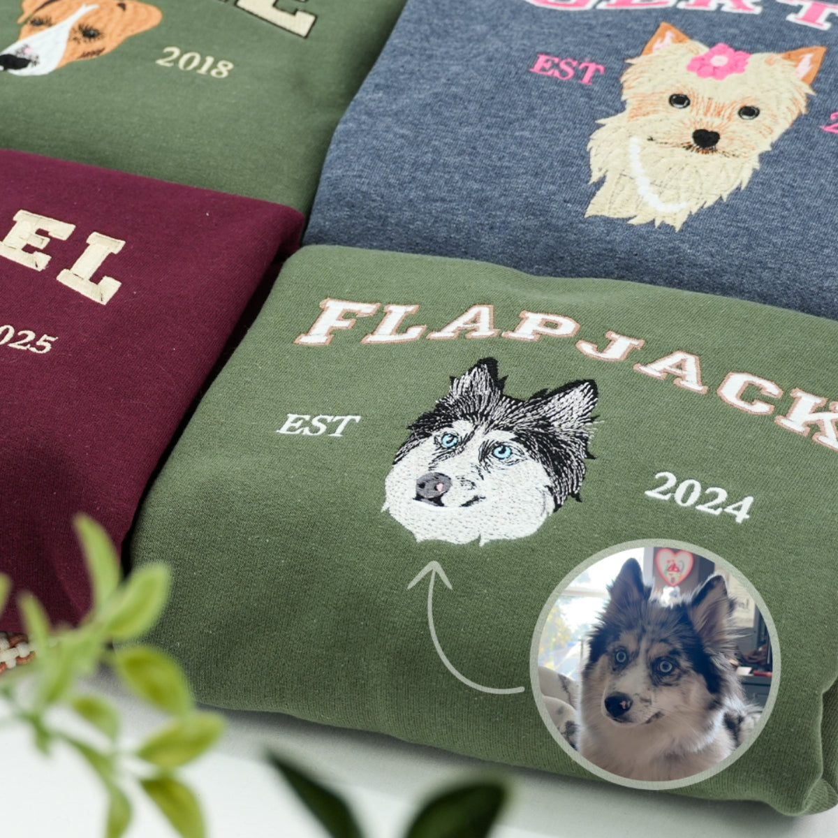 Custom Dog Name Embroidered Hoodie - University Style Pet Sweatshirt - Personalized College Pet Gift