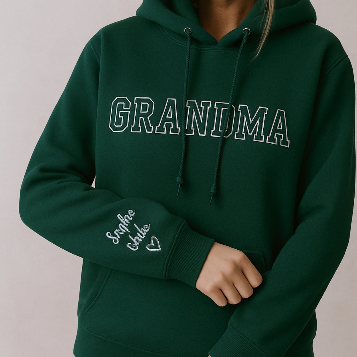 Varsity Grandma Sweatshirt - Personalised Grandchildren Names Embroidered - Custom Grandma Gift