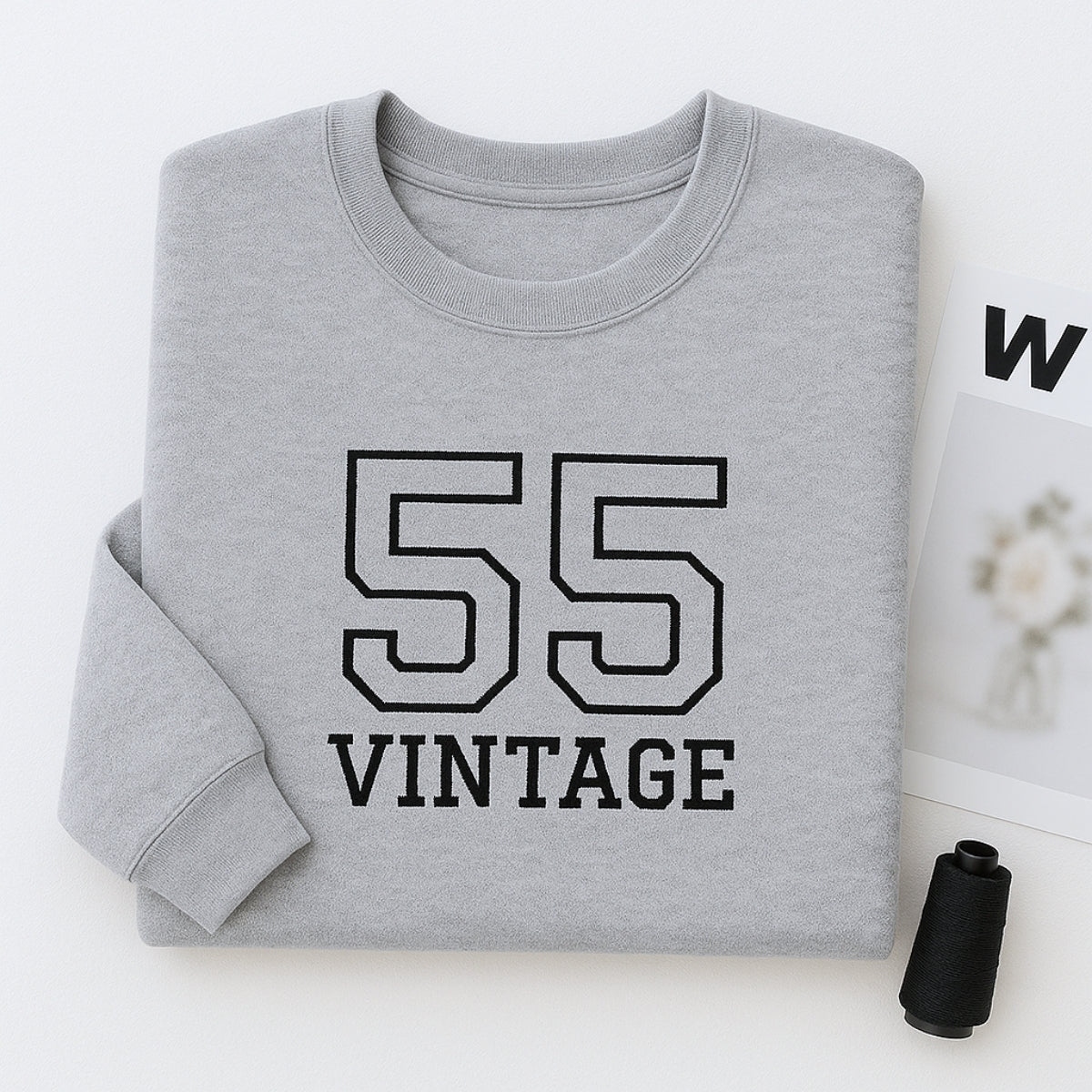 Vintage 1955 Custom Embroidered Hoodie - Retro Sweatshirt - Personalized 70th Birthday Gift