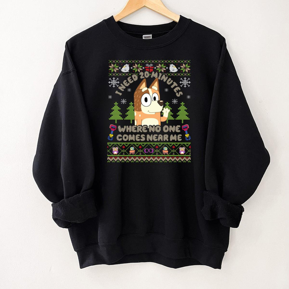 Bluey Retro Chilli Heeler Mom Christmas Sweater Bluey Mum Vintage Unisex Sweatshirt 