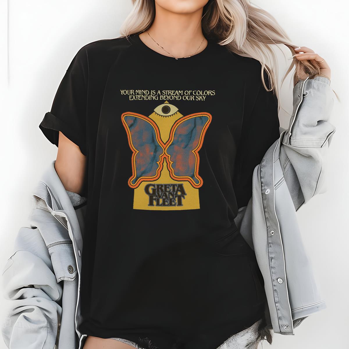 Greta Van Fleet Vintage 2010s Rock Band Tour Official Fan Light My Love Lyric Black Unisex T-Shirt 